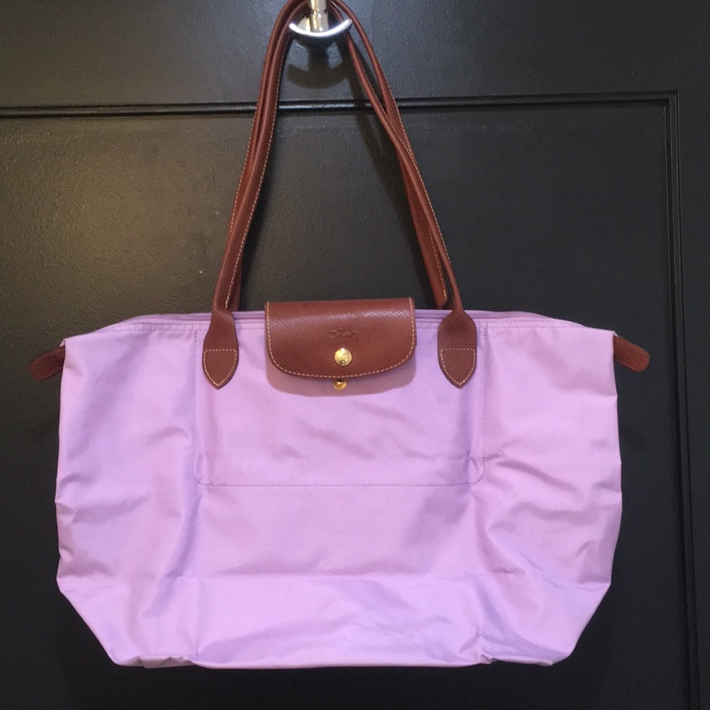 Large Longchamp tote light pink/purple bag